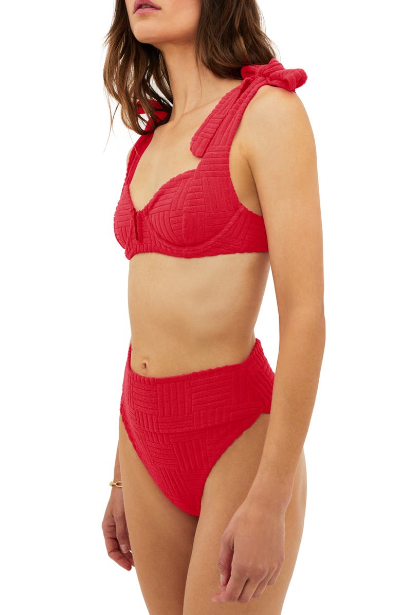 Beach Riot Blair Underwire Bikini Top, Alternate, color, Red Terry