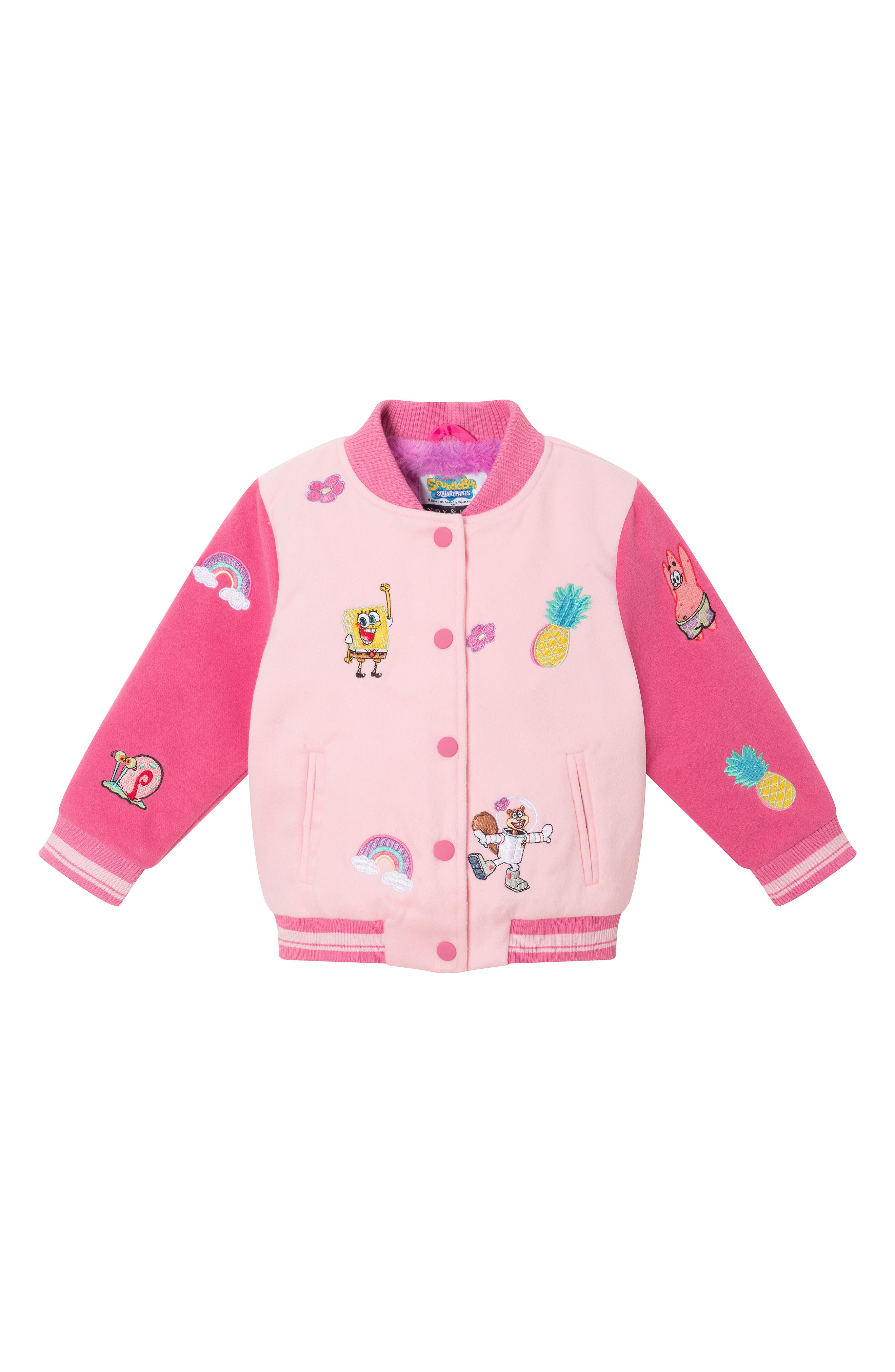 Andy & Evan Kids' Spongebob® Embroidered Colorblock Bomber Jacket