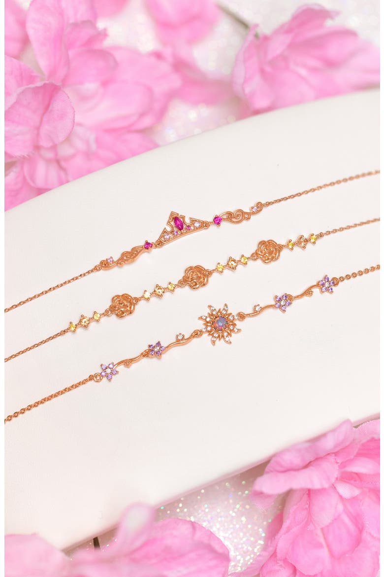 Kids' Disney Aurora Crown Bracelet, Alternate, color, ROSE GOLD