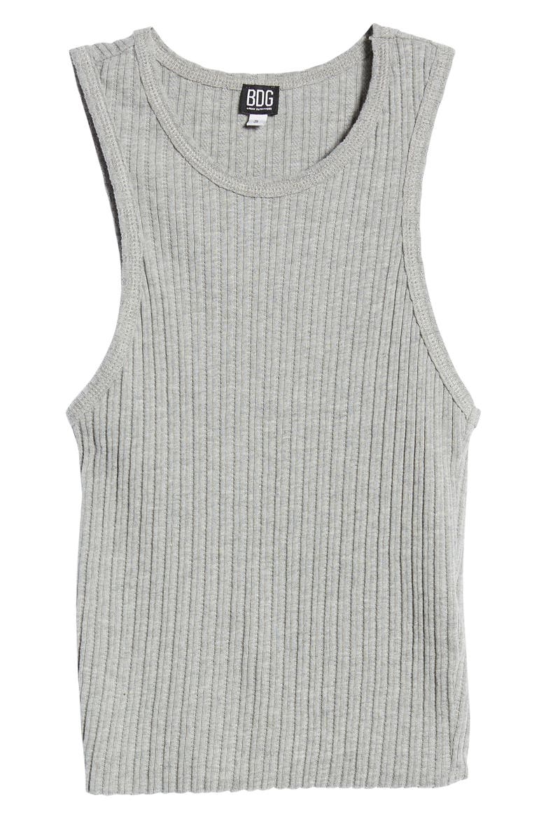 Urban Outfitters Ribbed Racerback Tank, Alternate, color, SLATE