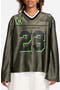 Oversize Long Sleeve V-Neck Jersey Top
