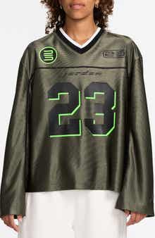 Jordan Oversize Long Sleeve V-Neck Jersey Top