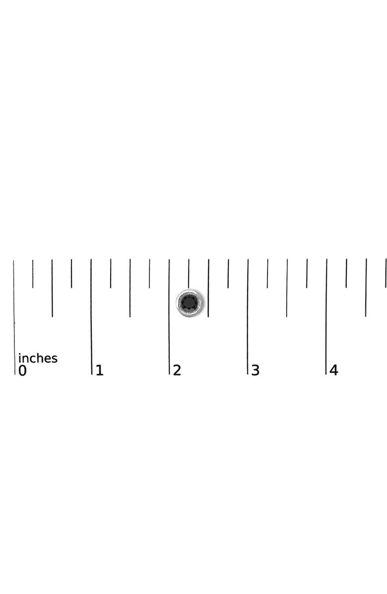 Haus of Brilliance Silver 2 1/2 Ct Black Diamond Bezel- Stud Earrings with Screw Backs, Alternate, color, White