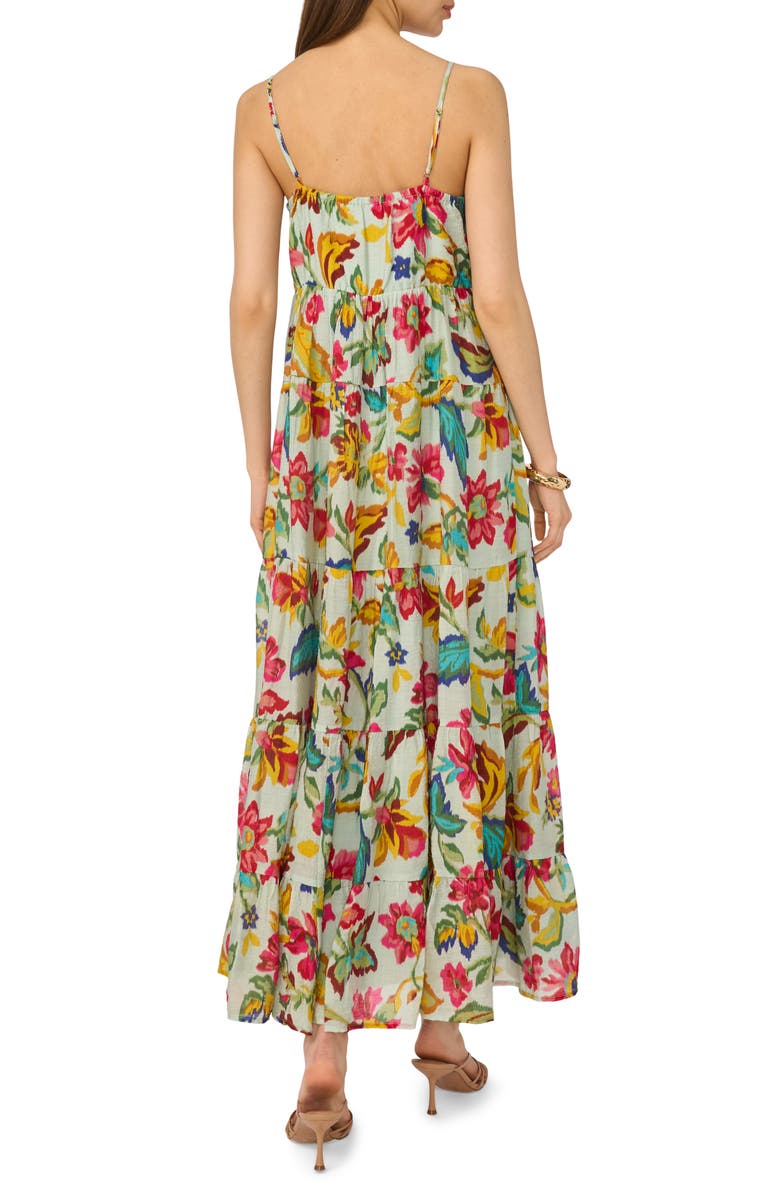 Halogen<sup>®</sup> Floral Empire Waist Tiered Maxi Dress, Alternate, color, Pink Multi