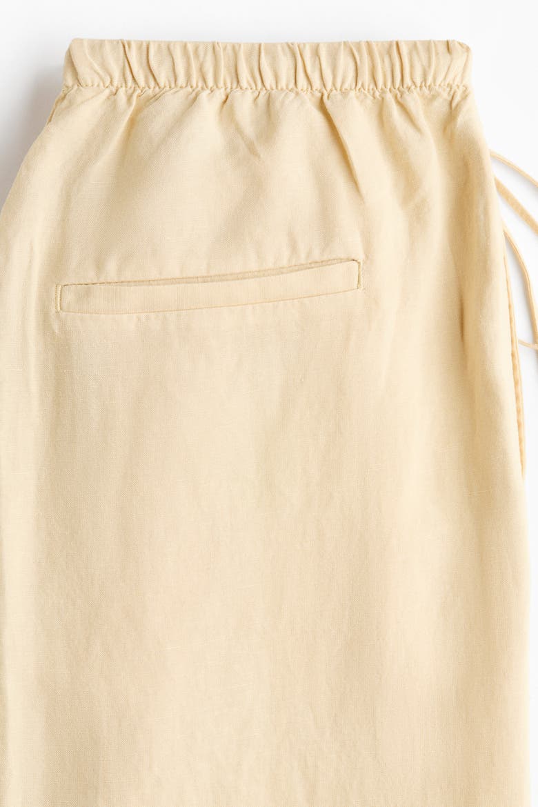 Mama Linen-blend Drawstring Trousers, Alternate, color, Light yellow