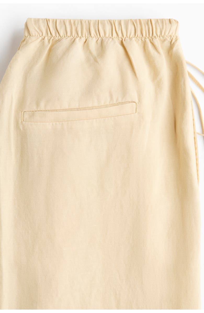H&M Mama Linen-blend Drawstring Trousers, Alternate, color, Light Yellow