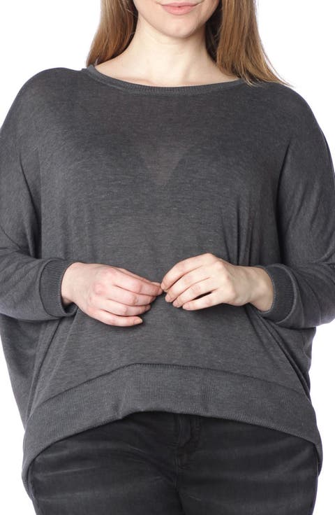 Dolman Sleeve Ribbed Pullover