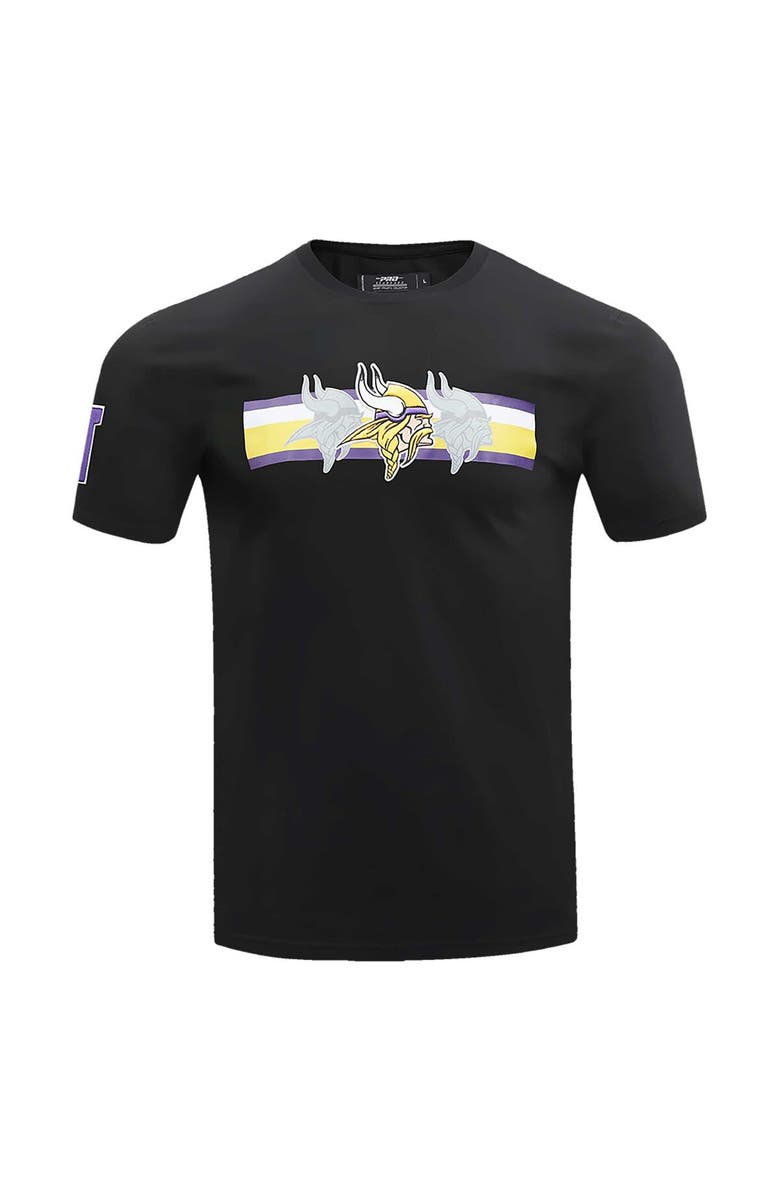 PRO STANDARD Men's Pro Standard Black Minnesota Vikings Retro Striper T-Shirt, Alternate, color, Black