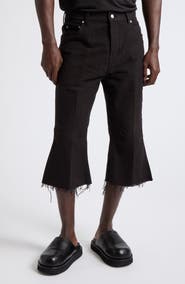 Rick Owens Bolan Cotton Twill Cutoff Jeans