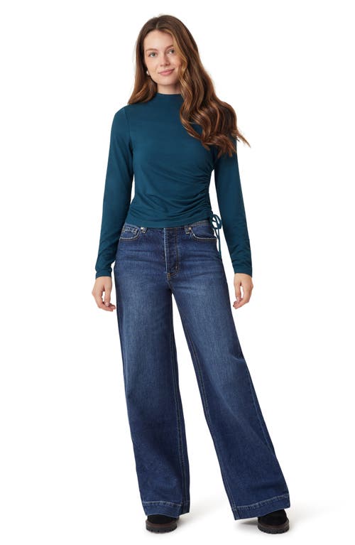 Scotch & Soda Funnel Neck Top In Blue