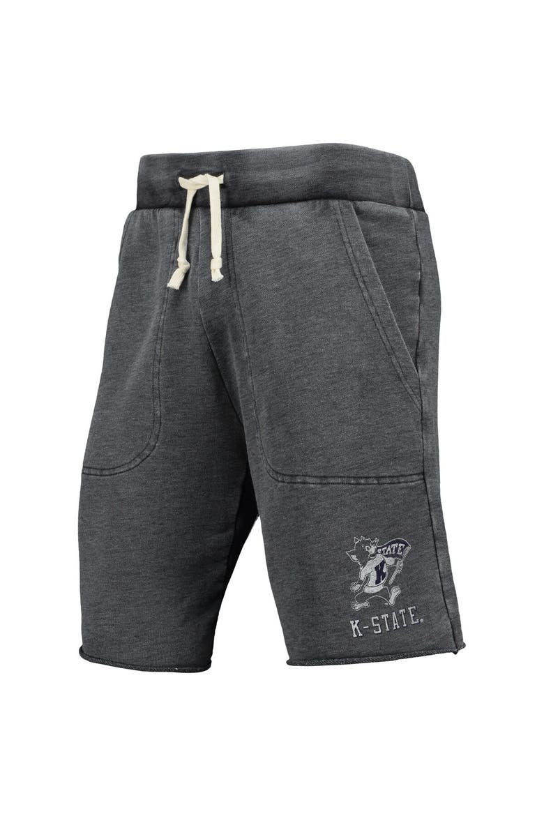 Men's Heathered Black Alternative Apparel Kansas State Wildcats Victory Lounge Shorts, Alternate, color, Black
