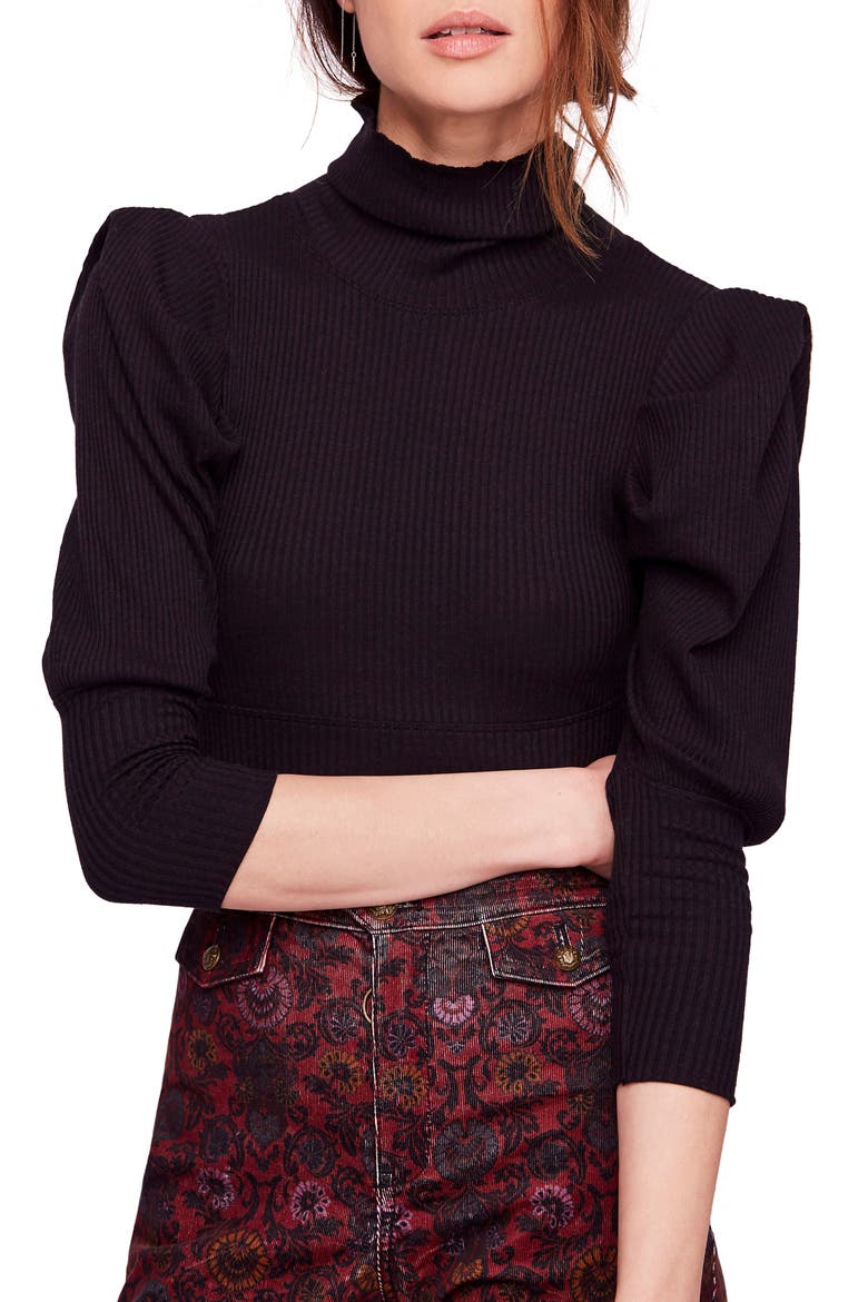 Lala Mock Neck Top, Main, color, BLACK