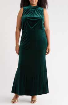 Eliza J Mock Neck Sleeveless Gown