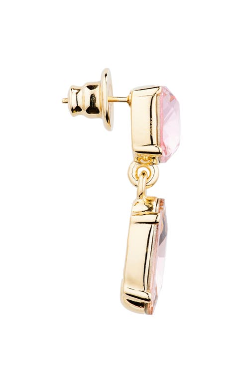 Oscar De La Renta Double Crystal Drop Earrings In Rose
