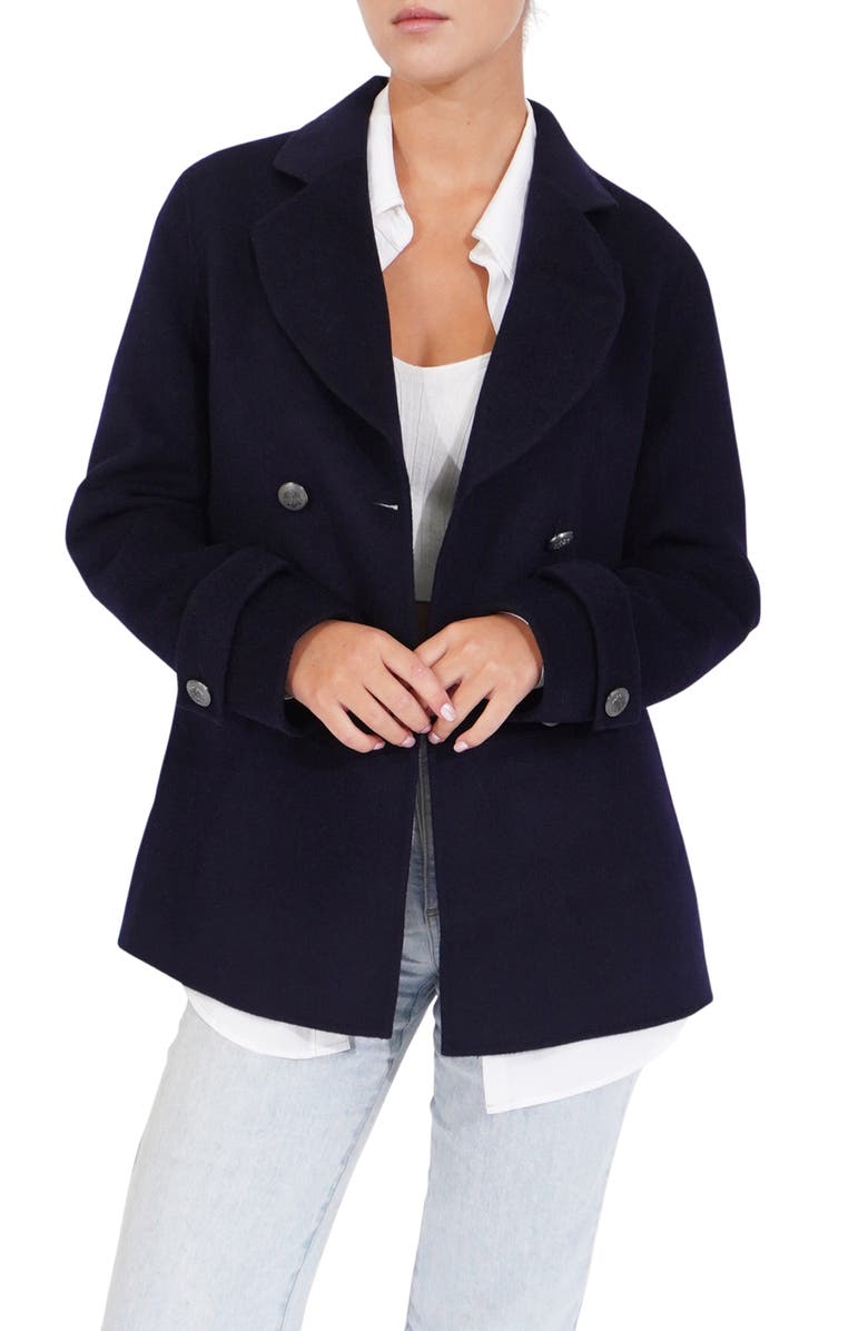Belle & Bloom Forget You Wool Blend Military Peacoat, Main, color,
