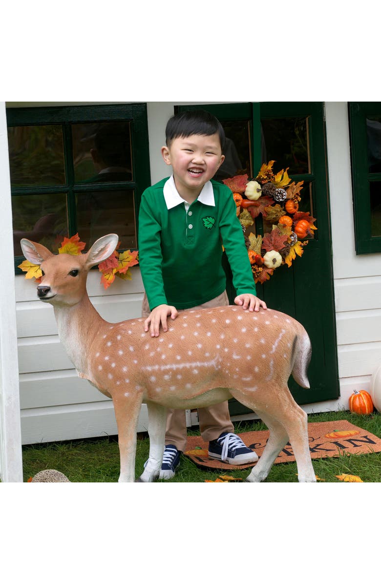 Rachel Riley Leaf Embroidered Rugby Top, Alternate, color,