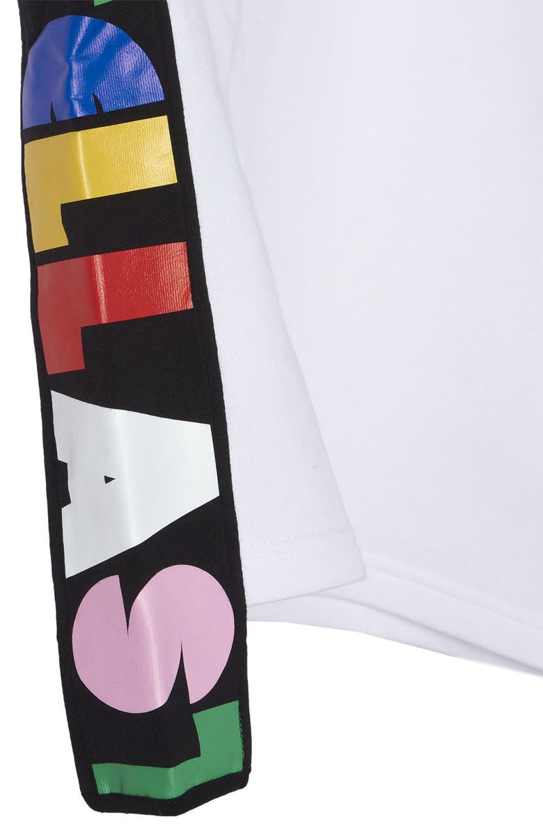 Stella McCartney Kids ' Side Logo Tape Oversize Organic Cotton Sweatshirt, Alternate, color, 