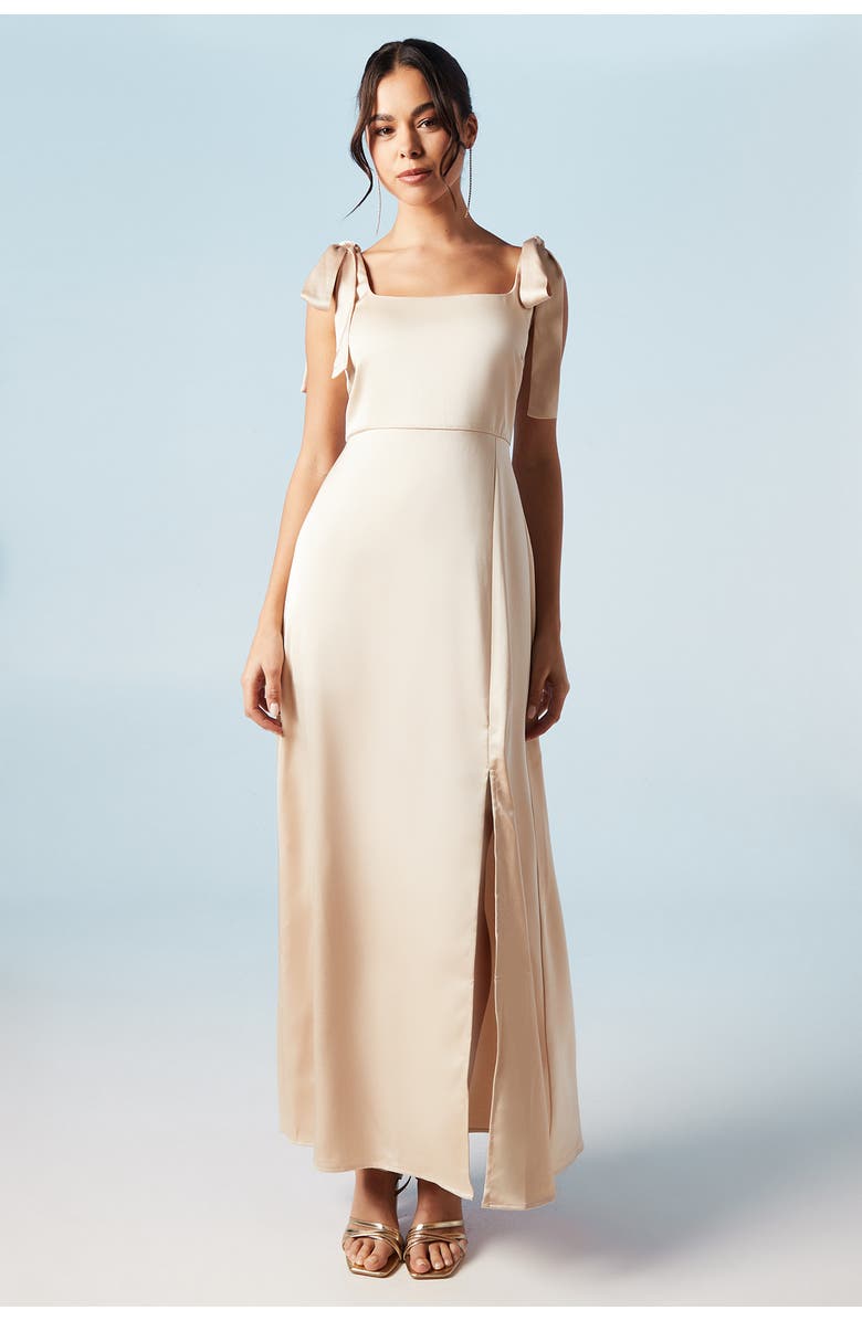 Oasis Satin Midi Bridesmaid Dress, Main, color, 