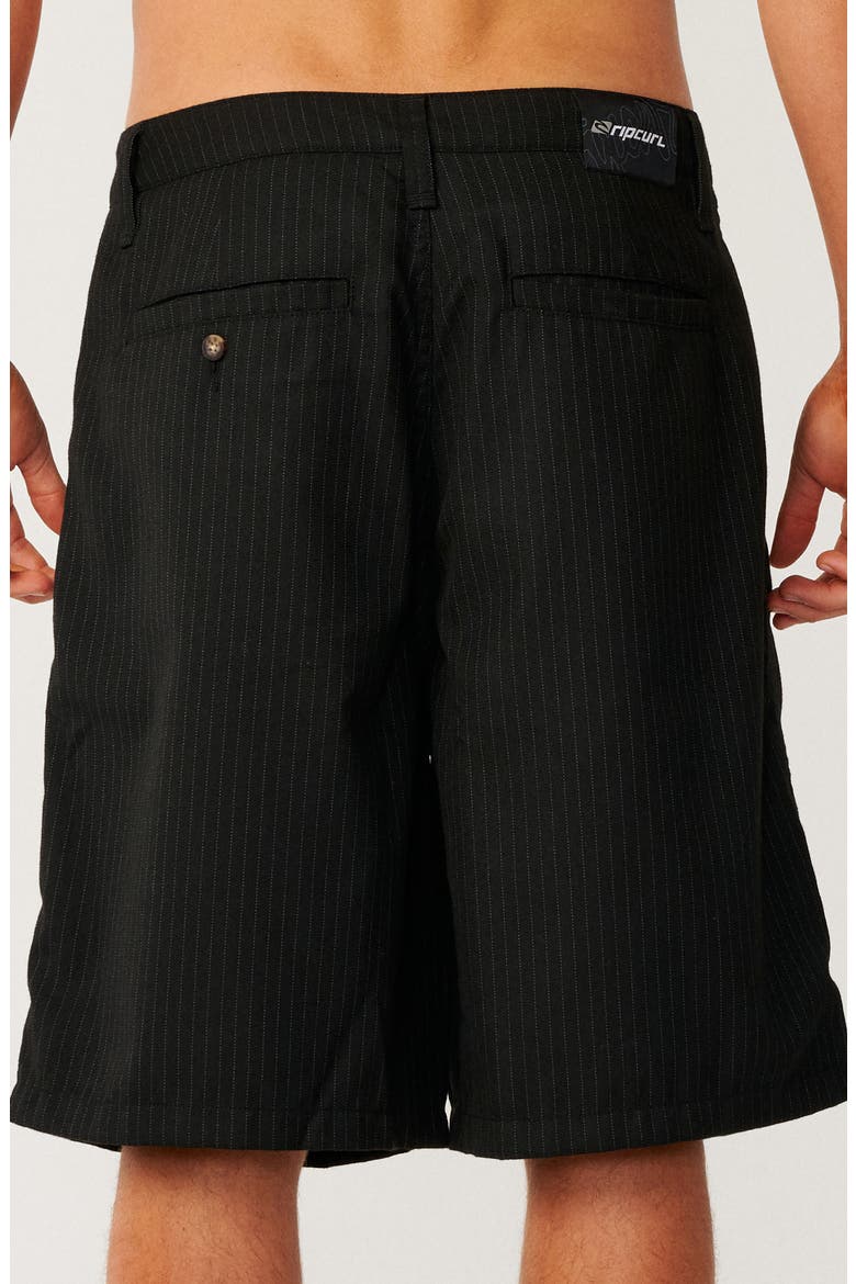 Archive Oversize Pinstripe Shorts, Alternate, color, BLACK