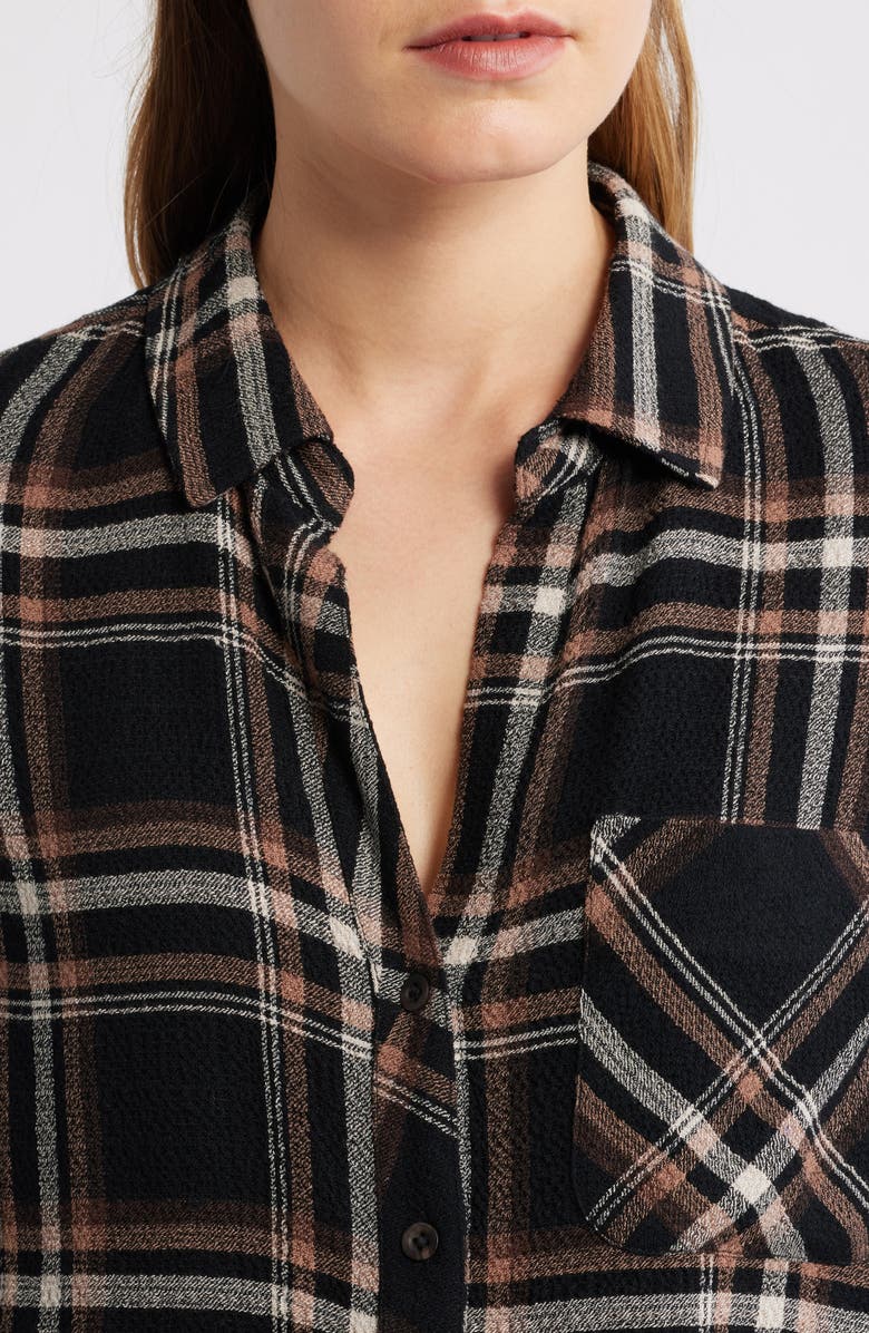 Cloth & Stone Plaid Button-Up Shirt, Alternate, color, Golden Brown Plaid
