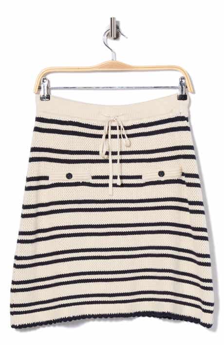 Striped Crochet Pencil Skirt