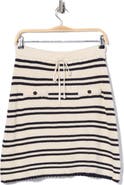 Adrianna Papell Striped Crochet Pencil Skirt