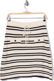 Adrianna Papell Striped Crochet Pencil Skirt