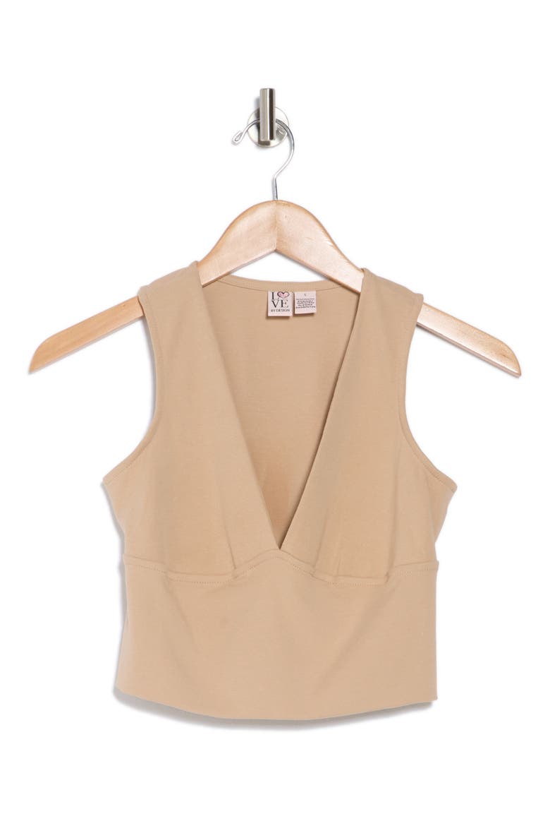 Jade Deep V-Neck Crop Top, Alternate, color, BRUSH