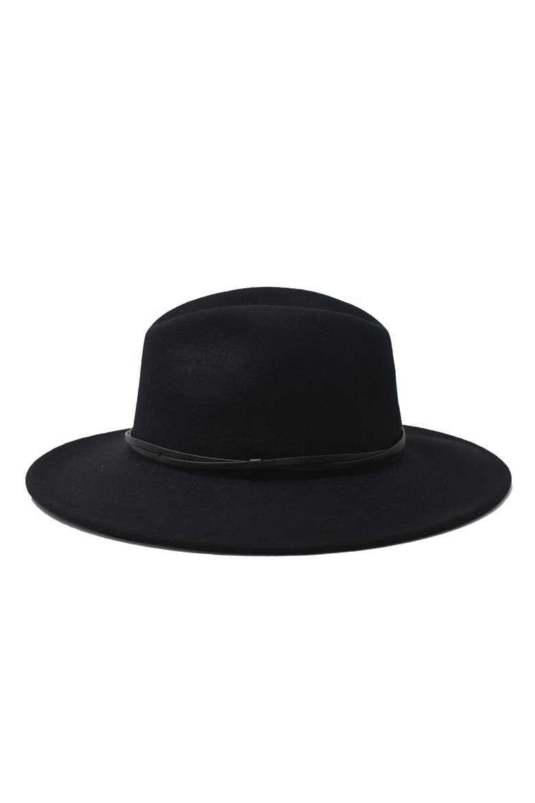 Twist Band Wool Panama Hat, Alternate, color, BLACK W/ BLACK BAND