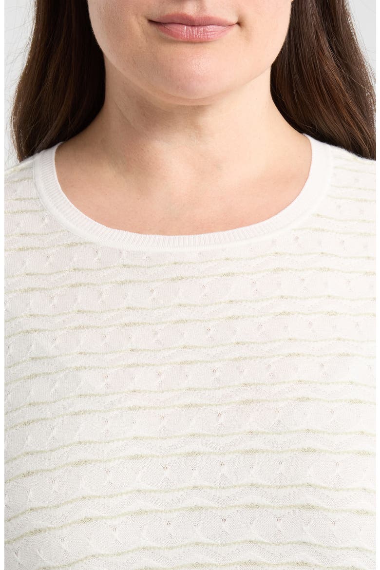 Wavy Jacquard Stripe T-Shirt, Alternate, color, BONE/ MATCHA GREEN STRIPE