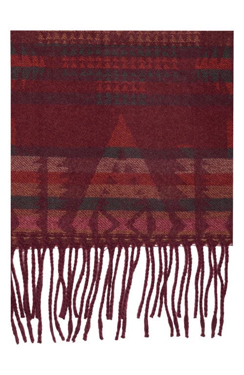 Vince Camuto Feathersoft Geometric Jacquard Wrap Scarf In Red