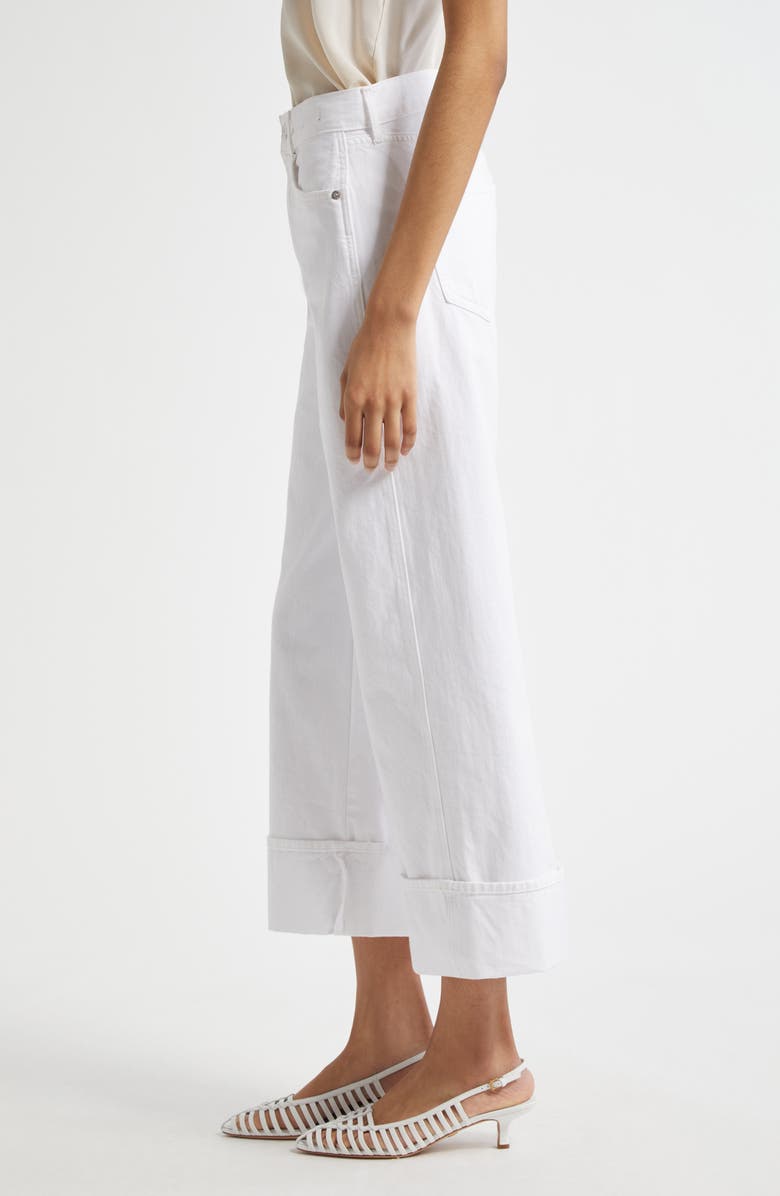 Veronica Beard Taylor High Waist Crop Wide Leg Jeans, Alternate, color, White