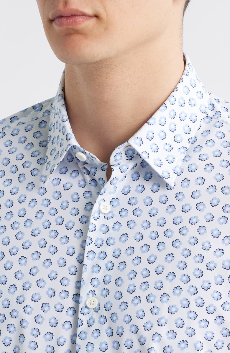 BOSS Roan Kent Slim Fit Floral Stretch Button-Up Shirt, Alternate, color, Light/ Pastel Blue