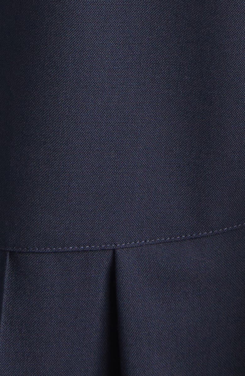 Marni Tropical Wool Pleated Puff Sleeve Dress, Alternate, color, 00B99blublack