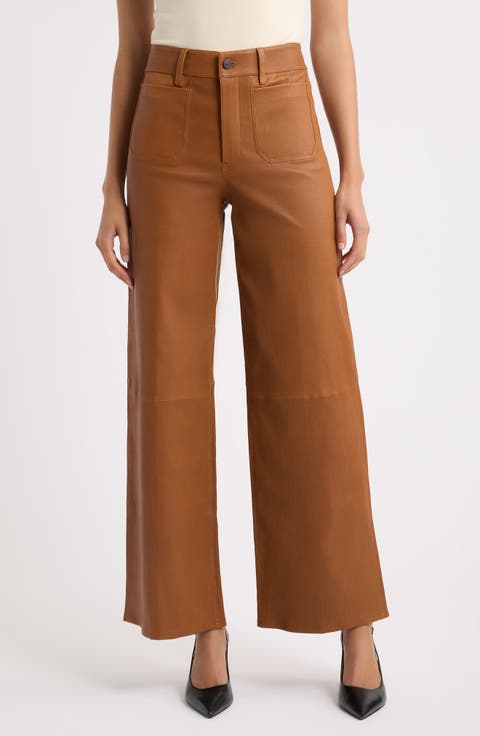 The Slim Palazzo Leather Pants
