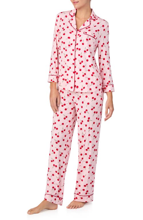 Kate Spade New York Printed Long Sleeve Pajama Set In Pink Print