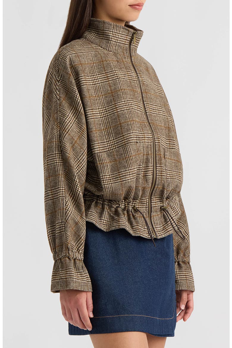 Brushed Plaid Dolman Jacket, Alternate, color, BROWN PLAID