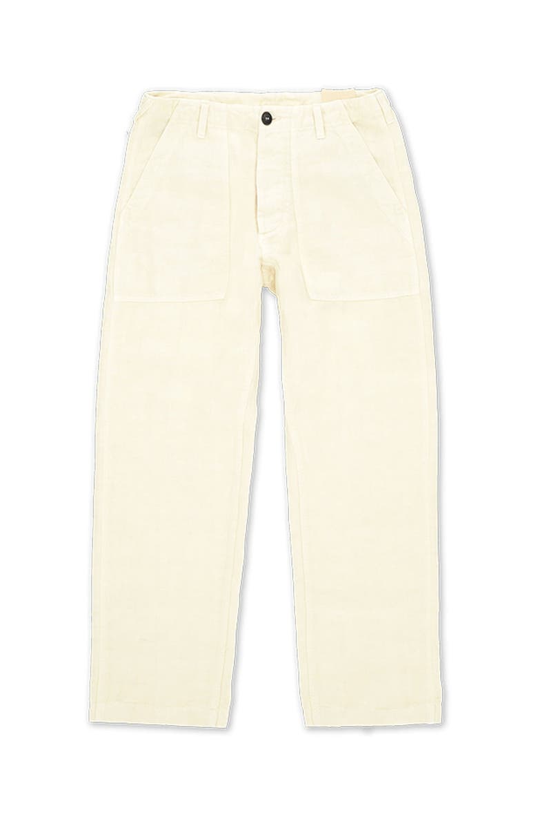 Fortela Linen Fatigue Trousers, Main, color, Milk