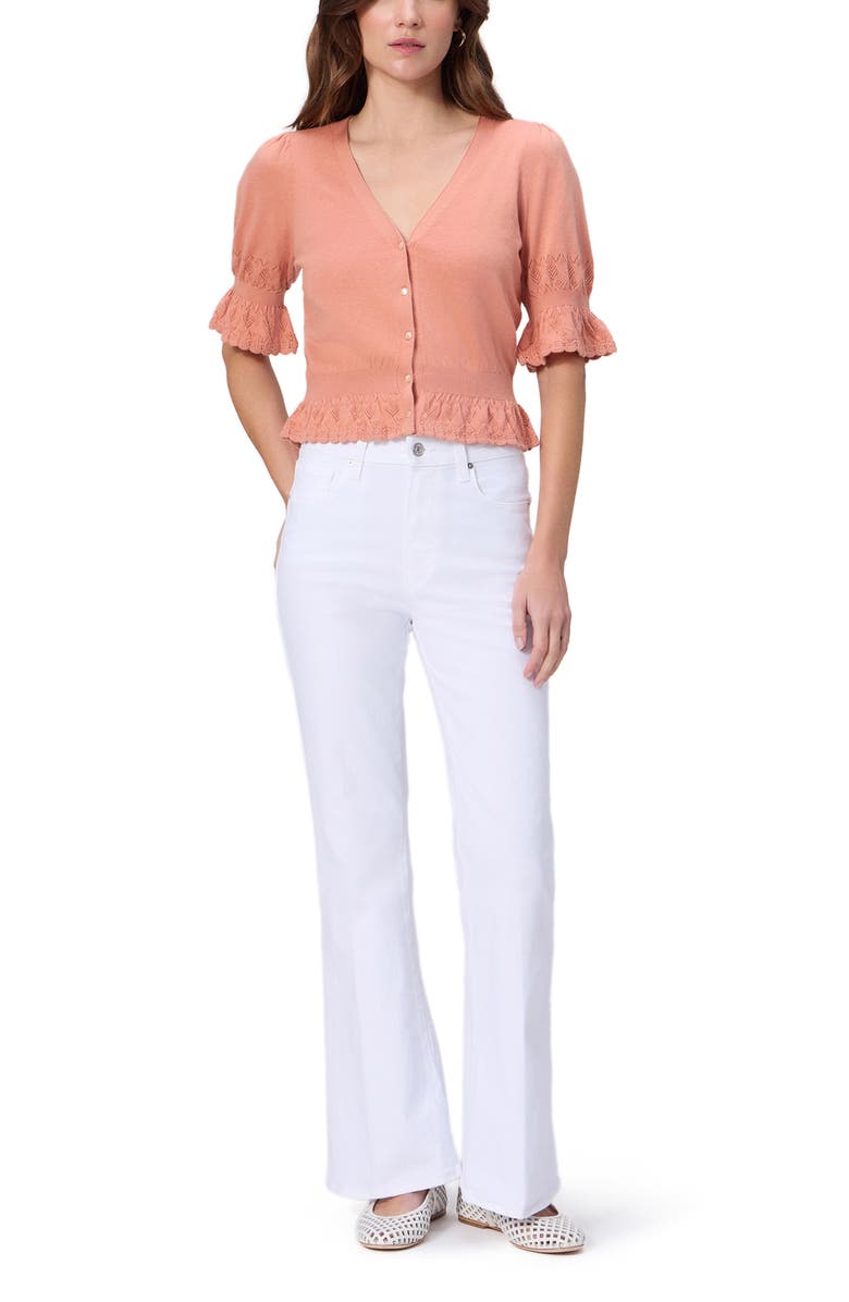 PAIGE Vetra Cotton & Silk Blend Sweater, Alternate, color, Peach Tea