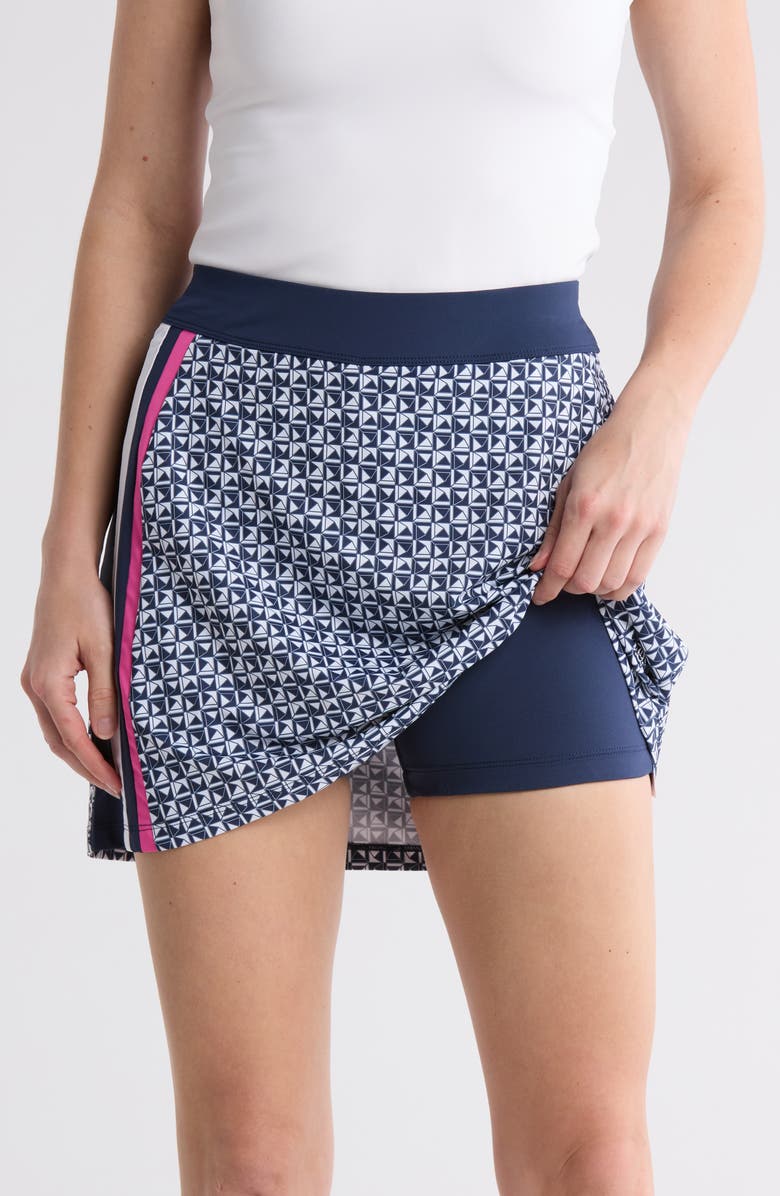 Original Penguin Geo Print Side Stripe Active Skort, Alternate, color, 