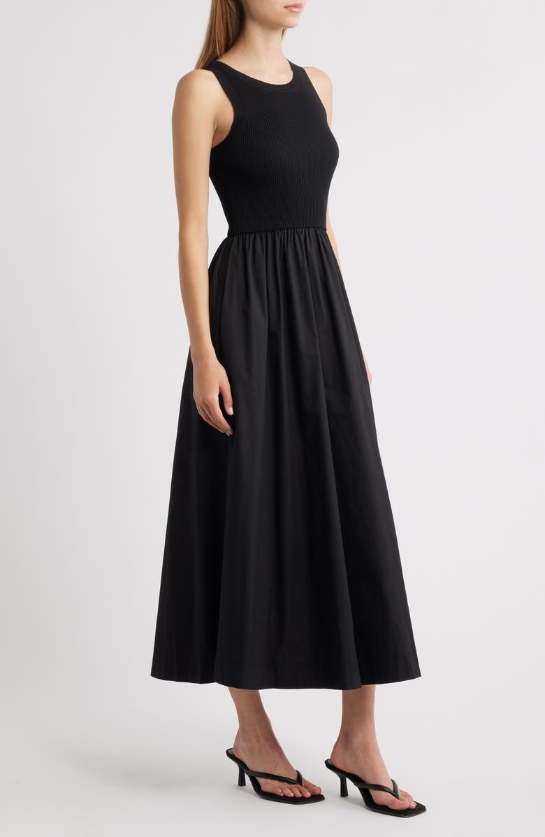 MOON RIVER Mixed Media Sleeveless Dress, Alternate, color, 