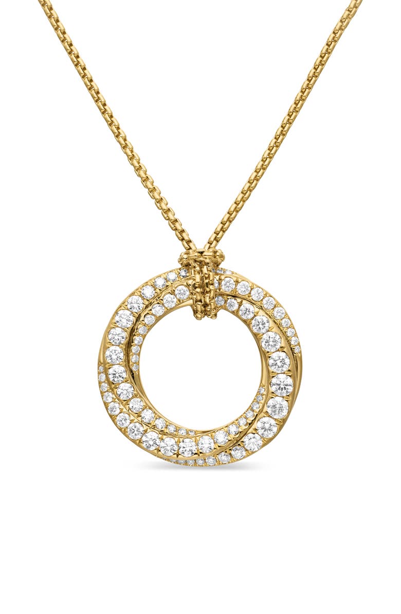 David Yurman 21MM MEDIUM PAVE CROSSOVER PEN, Main, color, 18K Yellow Gold