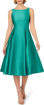 Adrianna Papell Sleeveless Mikado Fit & Flare Midi Dress