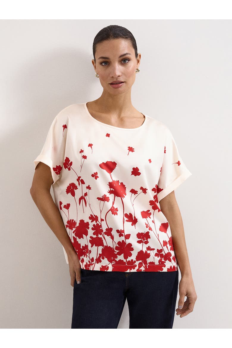 Marion Floral Print Top, Main, color, Ivory