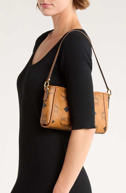 Mcm Aren Monogram Convertible Shoulder Bag In Brown