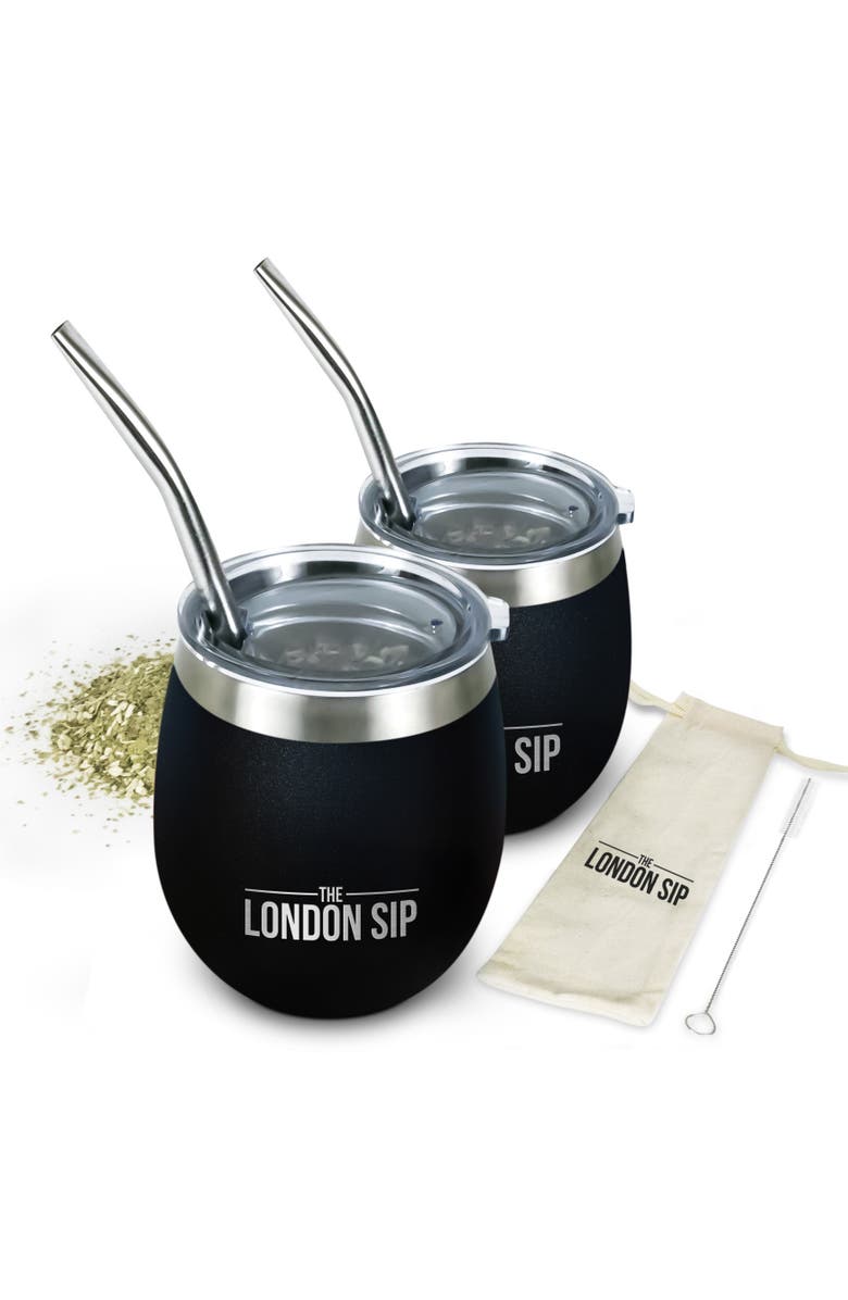 London Sip Yerba Mate Cup Set 8oz, Main, color, Black