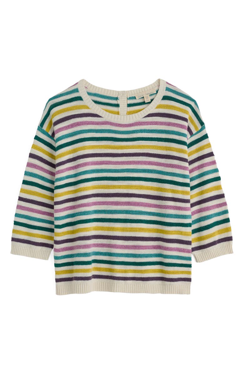 Seasalt Cornwall Knavock Stripe Organic Cotton & Linen Sweater, Alternate, color, Knit Mini Cornish Orchid Multi