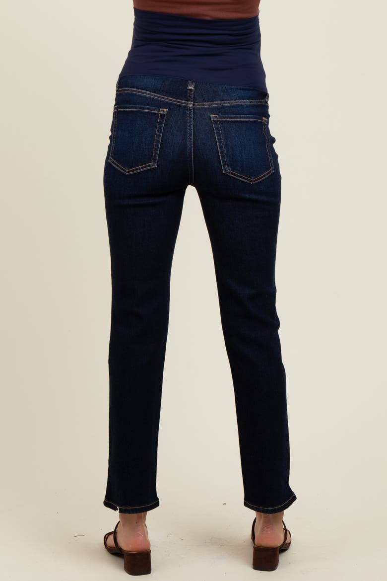 Classic Ankle Slim Straight Leg Maternity Jeans, Alternate, color, Navy Blue