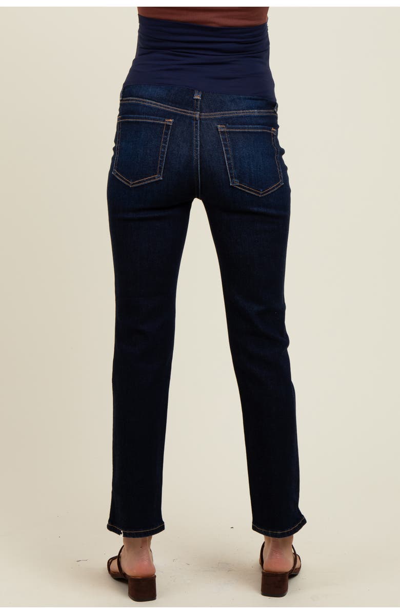 PinkBlush Classic Ankle Slim Straight Leg Maternity Jeans, Alternate, color, Navy Blue