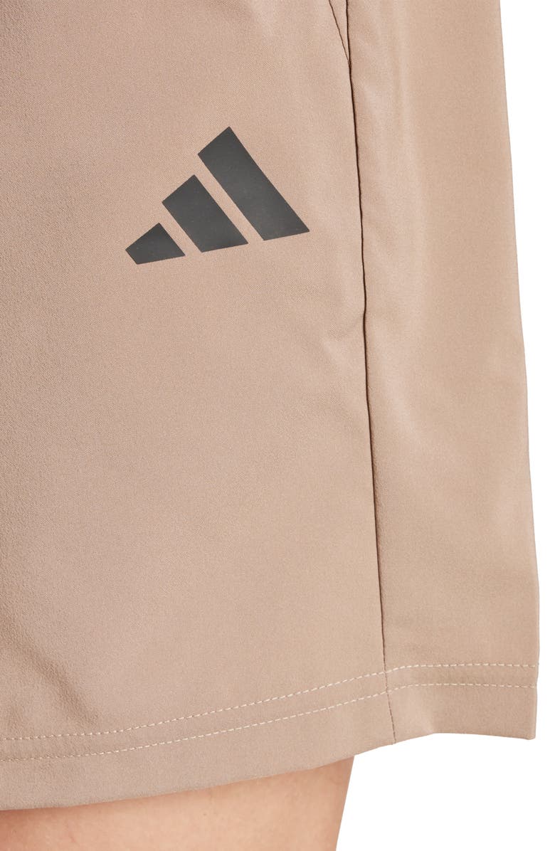 adidas Train Essentials AEROREADY 3-Stripes Training Shorts, Alternate, color, Chalky Brown/ Black